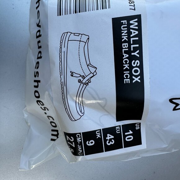 HEY DUDE WALLY SOX FUNK BLACK ICE 10 - Picture 2 of 5